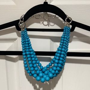 Turquoise Blue Beaded Necklace